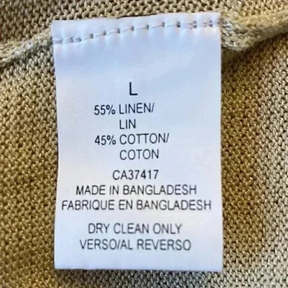 PT nternational Linen Sweater V Neck Pullover Lightweight Beige Size Large NWT - Picture 11 of 15